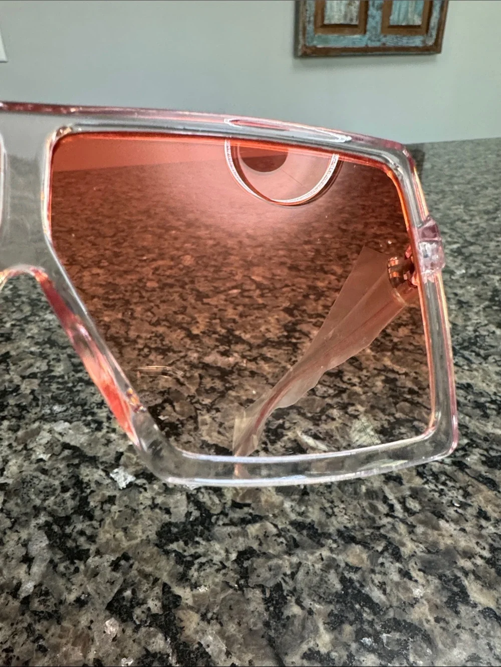 Oversized Transparent Pink Square Sunglasses